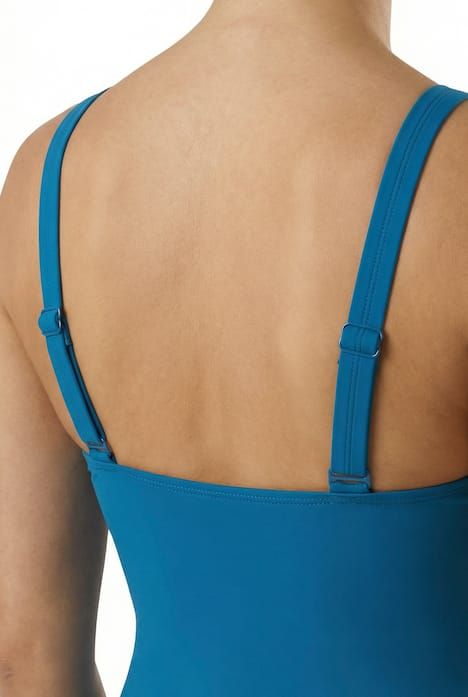 Maillot de bain esprit « colour block ». Bonnets souples. Bretelle droite amovible