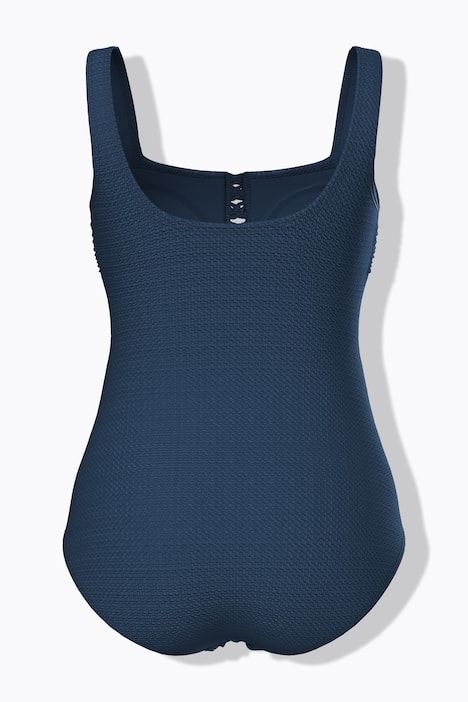 Maillot de bain à bonnets souples. Décolleté carré. Texture gaufrée