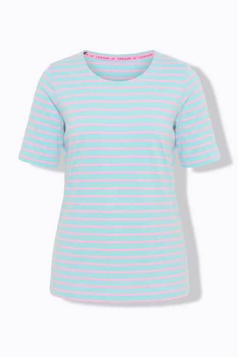 T shirt rayé à col rond et manches 1/2