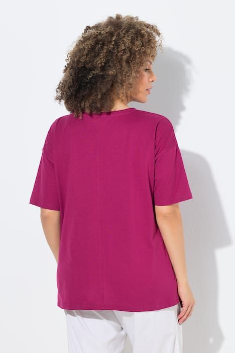 T-shirt oversize, imprimé message. Col rond et manches courtes