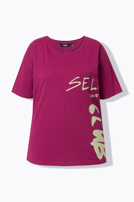T-shirt oversize, imprimé message. Col rond et manches courtes
