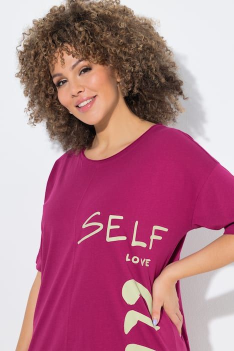 T-shirt oversize, imprimé message. Col rond et manches courtes