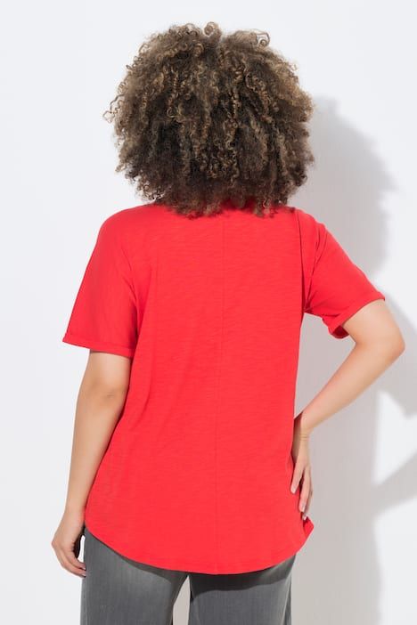 T-shirt oversize, motif coraux et coquillages, décolleté rond et manches courtes