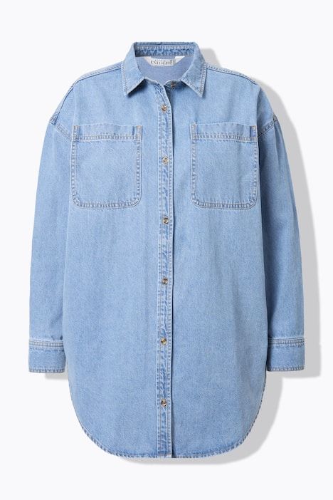 Chemisier en jean oversize, col chemise
