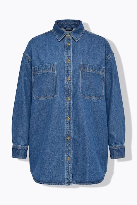 Chemisier en jean oversize, col chemise