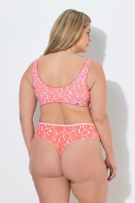 Brassière sans armatures. Imprimé léopard. Fermeture à l'avant