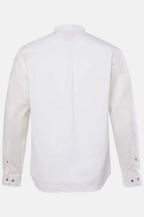 Chemise JP 1880 traditionnelle en lin mélangé, manches longues et col officier, coupe Modern Fit - jusqu'au 8&nbsp