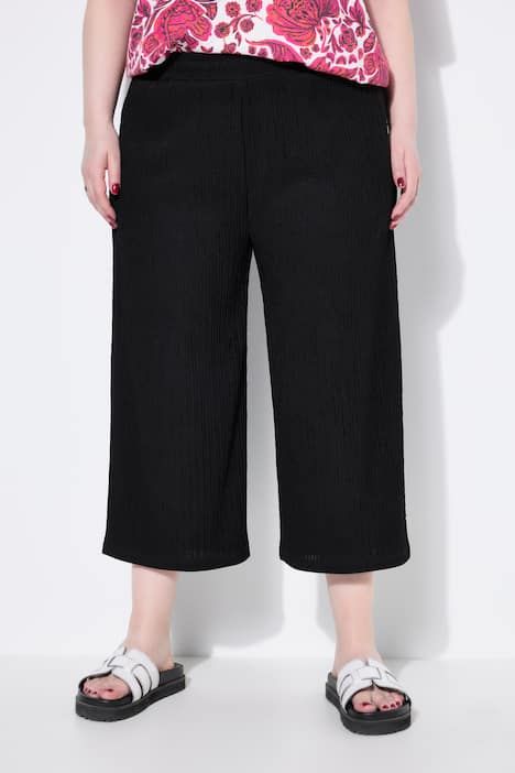 Jupe-culotte en jersey texturé, jambe large