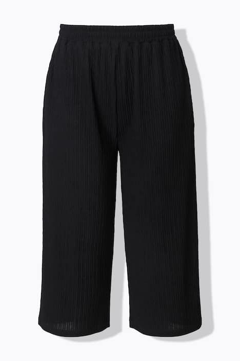 Jupe-culotte en jersey texturé, jambe large