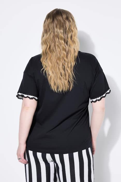 T-shirt oversize, manches courtes finition crochet