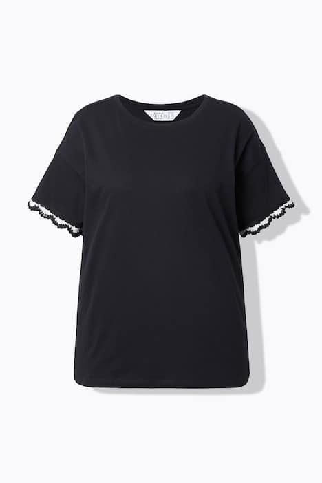 T-shirt oversize, manches courtes finition crochet