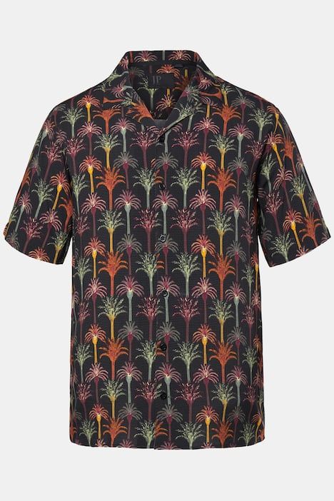 Chemise JP 1880 imprimé floral, coupe Cuba-Fit, manches courtes et col cubain - jusqu'au 8 XL