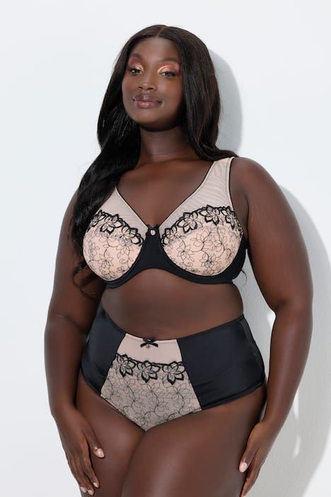 Soutien-gorge à armatures et bonnets souples, tulle et broderies - bonnet B-F