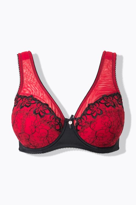 Soutien-gorge à armatures et bonnets souples, tulle et broderies - bonnet B-F