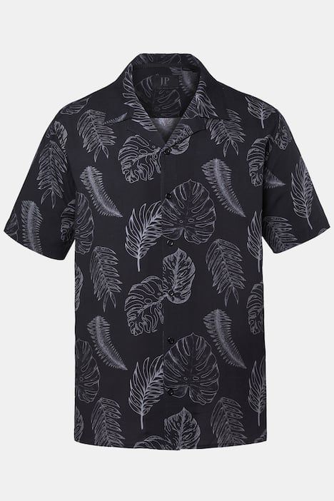 Chemise JP 1880 dans un imprimé all-over, manches courtes et col cubain, coupe Cuba-Fit « flottante » - jusqu'au 8 XL