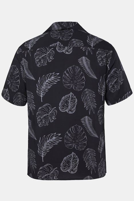 Chemise JP 1880 dans un imprimé all-over, manches courtes et col cubain, coupe Cuba-Fit « flottante » - jusqu'au 8 XL