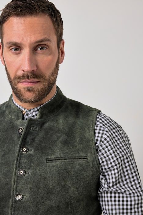 Gilet en cuir suédé de chevreau JP1880, inspiré du costume traditionnel bavarois - jusqu'au 74