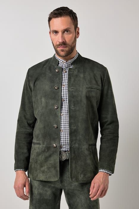 Veste en cuir suédé de chevreau JP1880, inspiré du costume traditionnel bavarois - jusqu'au 74