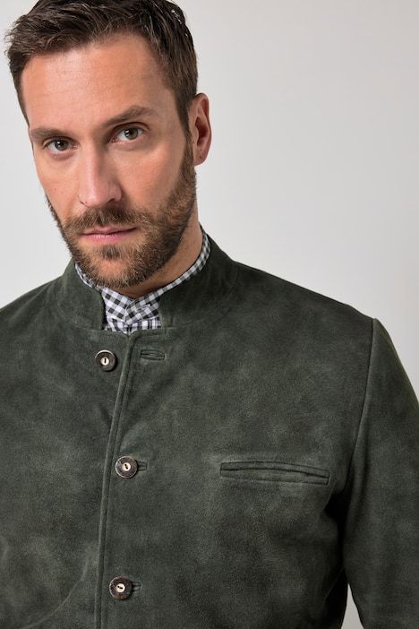 Veste en cuir suédé de chevreau JP1880, inspiré du costume traditionnel bavarois - jusqu'au 74