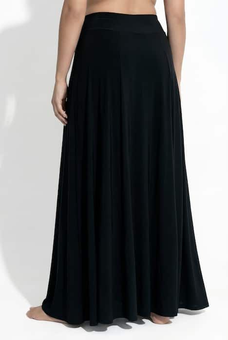 Jupe maxi extensible, taille élastique et bandes qui se chevauchent