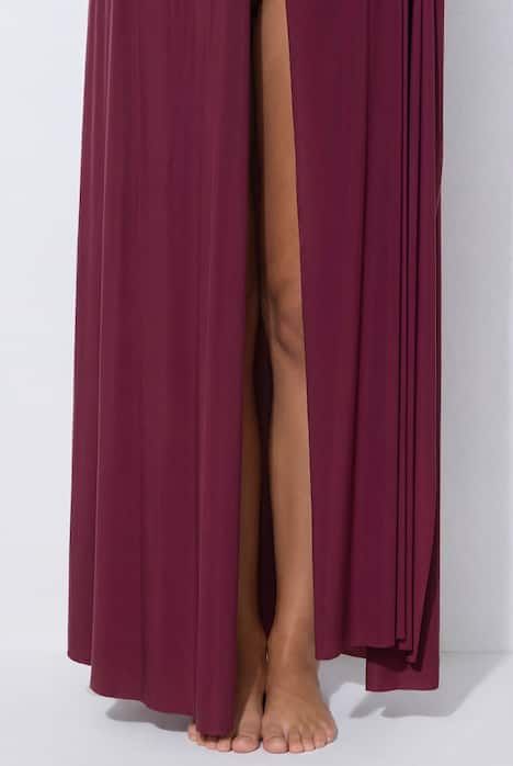 Jupe maxi extensible, taille élastique et bandes qui se chevauchent