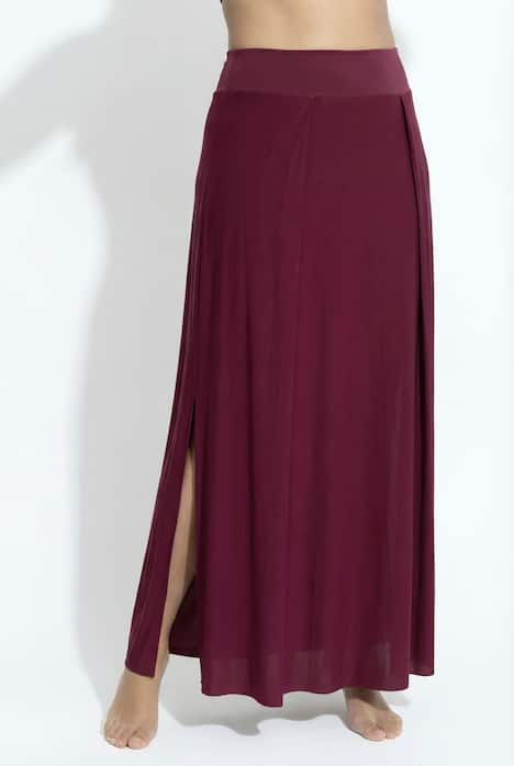 Jupe maxi extensible, taille élastique et bandes qui se chevauchent