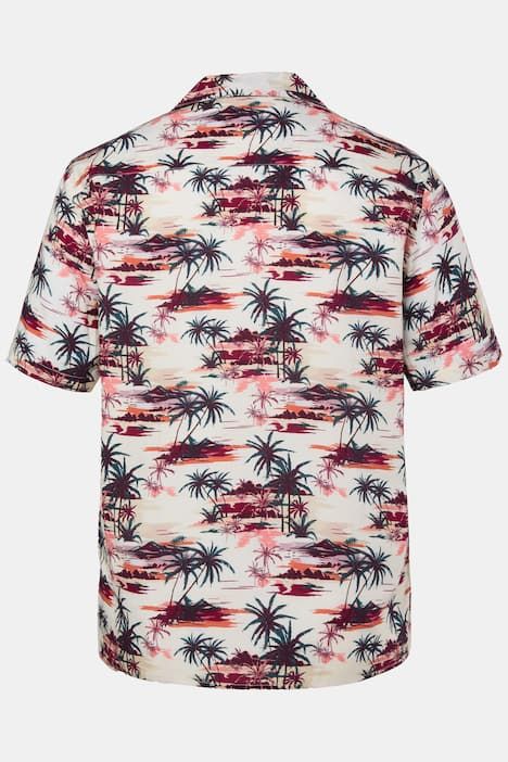 Chemise JP1880 dans un imprimé all-over, manches courtes et col cubain, coupe Cuba-Fit « flottante » - jusqu'au 8 XL