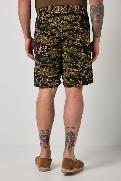 Bermuda JP 1880 en viscose à taille élastique, imprimé all-over - jusqu'au 8 XL