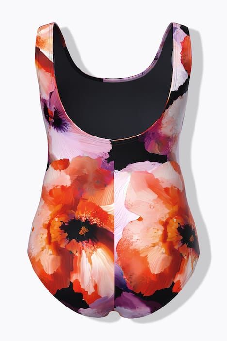 Maillot de bain sans bonnets souples, bande de soutien sous la poitrine, motif floral