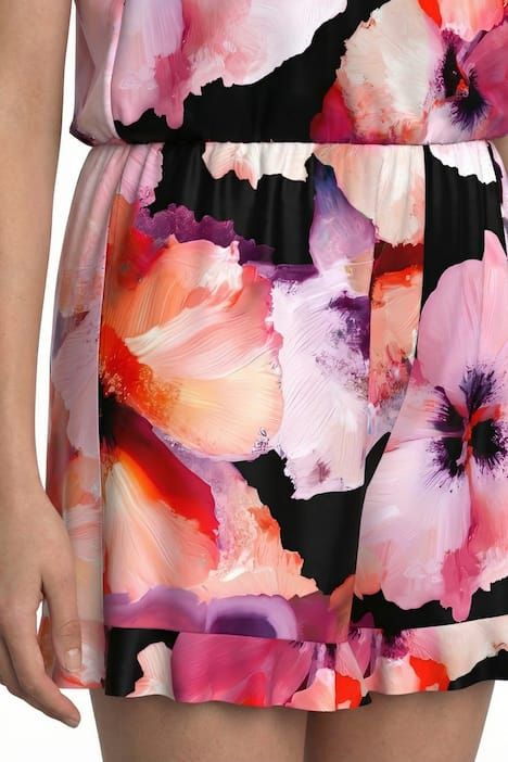 Combinaison de bain à fleurs, bonnets souples et ruchés