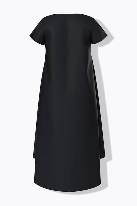 Robe midi décolleté en V et manches évasées, motif floral, coupe évasée