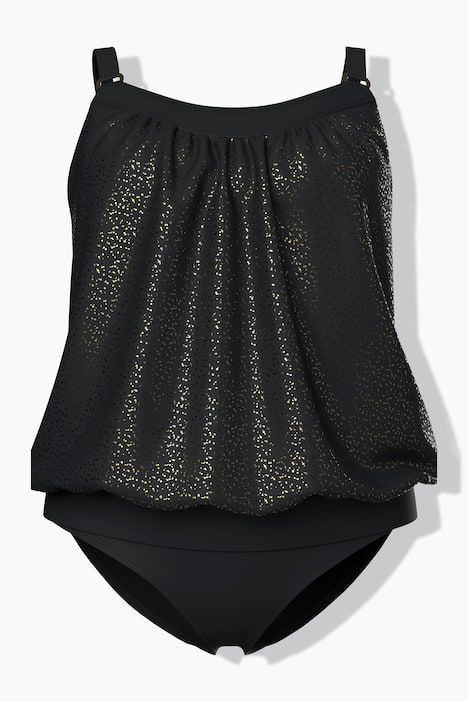 Tankini effet métallisé, base élastique et bonnets souples