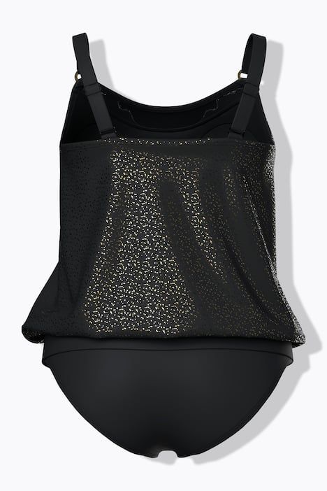 Tankini effet métallisé, base élastique et bonnets souples