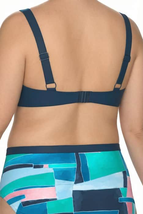 Bikini avec bonnets souples, imprimé graphique et bretelles réglables