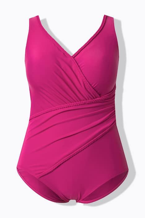 Maillot de bain à bonnets souples, passepoils et effet drapé