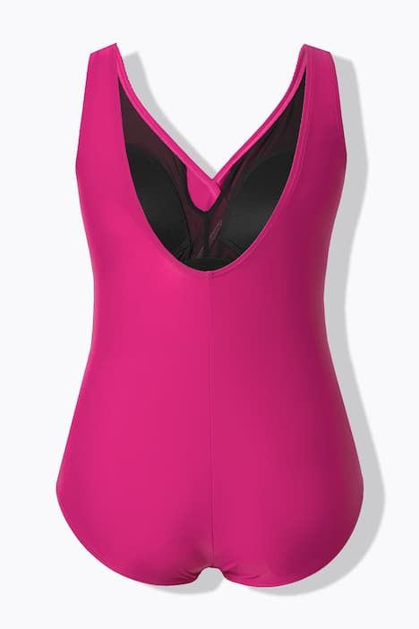 Maillot de bain à bonnets souples, passepoils et effet drapé