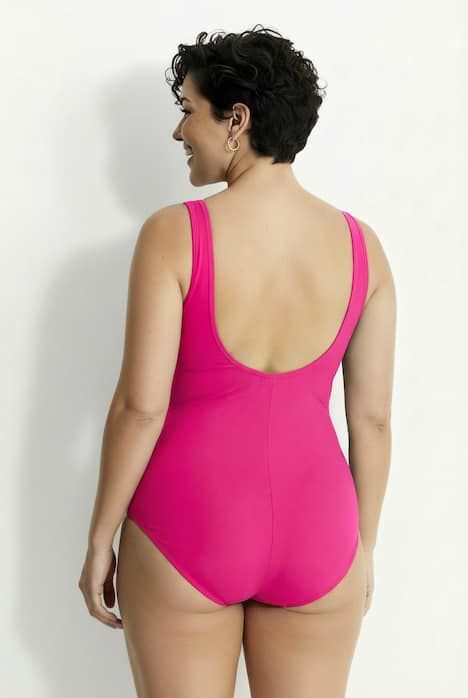 Maillot de bain à bonnets souples, passepoils et effet drapé