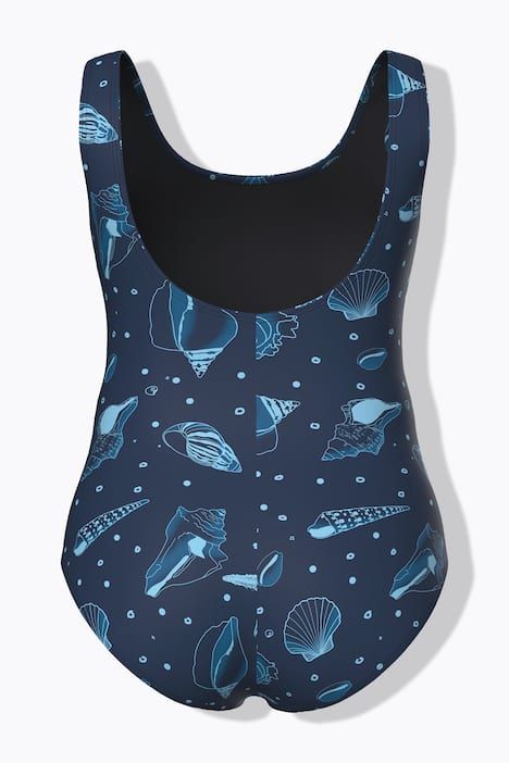 Maillot de bain motif coquillages, sans bonnets souples, décolleté rond