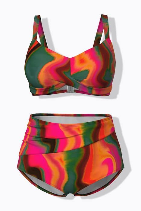 Bikini bonnets souples, drapé et dégradé de couleurs, matière recyclée