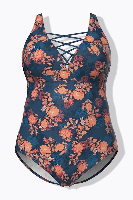 Maillot de bain avec bonnets souples, laçage, matière recyclée