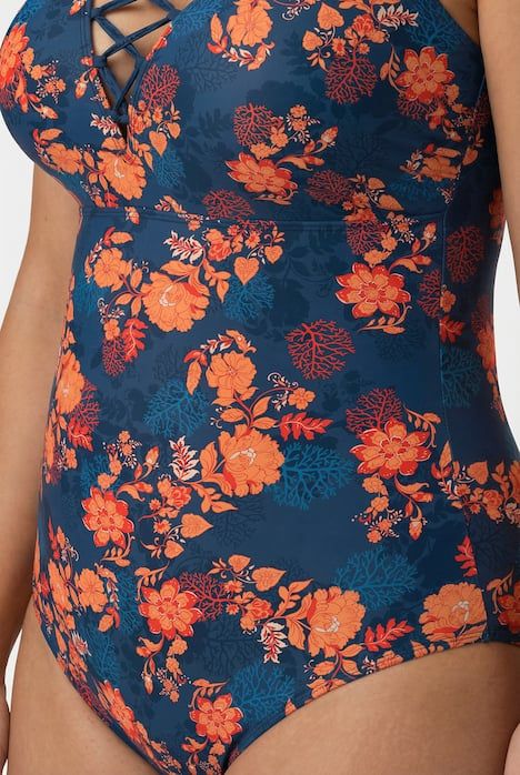 Maillot de bain avec bonnets souples, laçage, matière recyclée