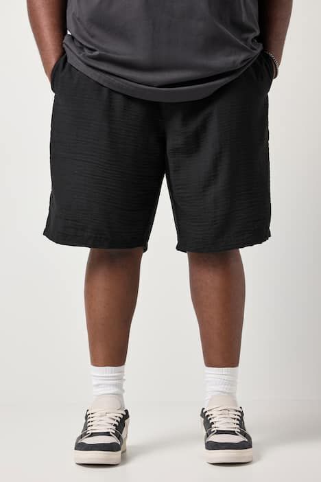 Bermuda STHUGE en mousseline, taille élastique, coupe Relaxed Fit - jusqu'au 8 XL