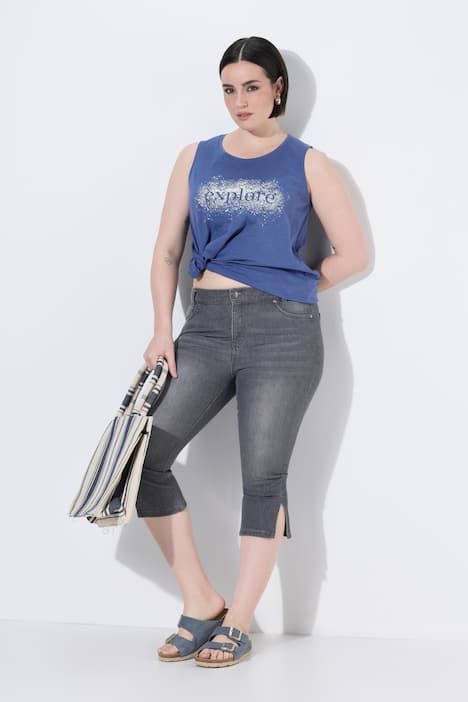 Corsaire en jean Sarah, denim extensible et jambe étroite