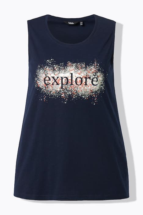 Débardeur coupe évasée, motif EXPLORE, décolleté rond