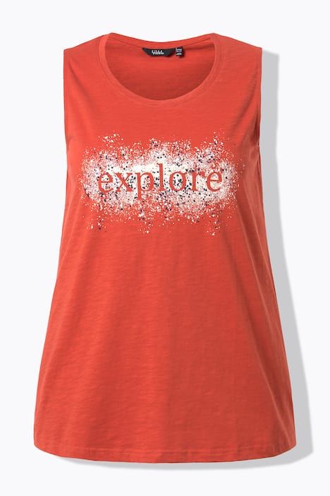 Débardeur coupe évasée, motif EXPLORE, décolleté rond