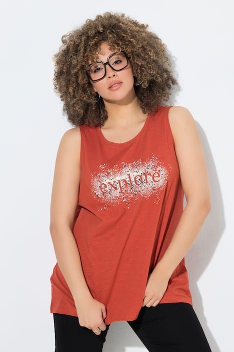 Débardeur coupe évasée, motif EXPLORE, décolleté rond