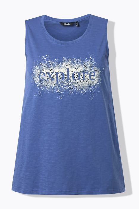 Débardeur coupe évasée, motif EXPLORE, décolleté rond