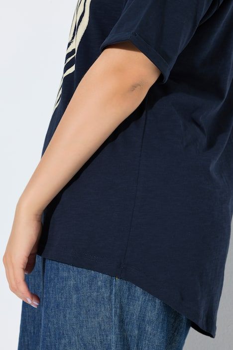 T-shirt oversize, motif zèbre, décolleté rond et manches courtes