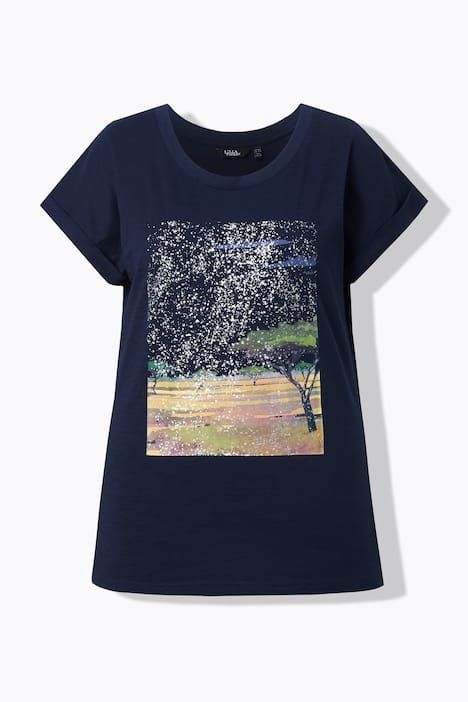 T-shirt oversize, motif savane, décolleté rond et manches courtes