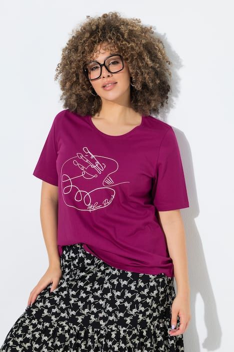 T-shirt motif imprimé, coupe Classic Fit, décolleté rond et manches courtes